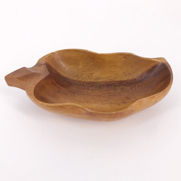 🔴 80s monkeypod pepper shaped wooden bowl 1980s vintage - Picture 3 of 6